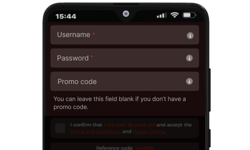 Creating a username and password during Bateubet Android registration