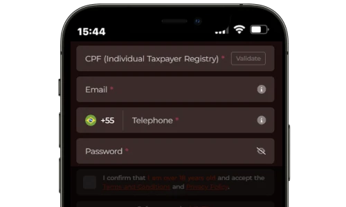 Entering personal details during registration in the Bateubet iOS app