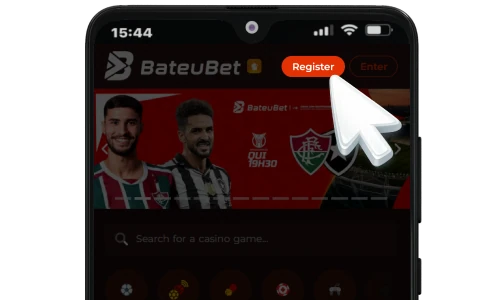 Bateubet Android registration button on homepage