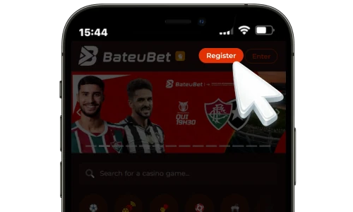 Bateubet iOS registration button on homepage